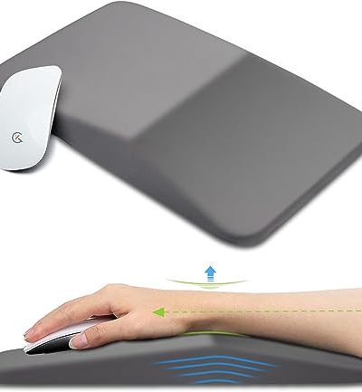 KUOSGM Ergonomic Mouse Pad Wrist Support, Memory Foam Gel Mousepad with Wrist Rest Pain Relief & Non-Slip PU Base, Office PC Computer Wrist Pad for Wireless Mouse & Desk(13x8Inch, Grey)