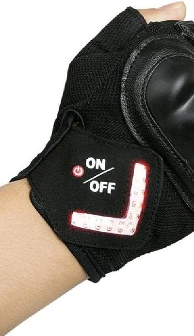 1 Pair Intelligent LED Turn Signal Warning Light Outdoor Riding Gloves Bicycle Cycling Outfit Half Finger Gloves Adults Thermal Gloves for Kids