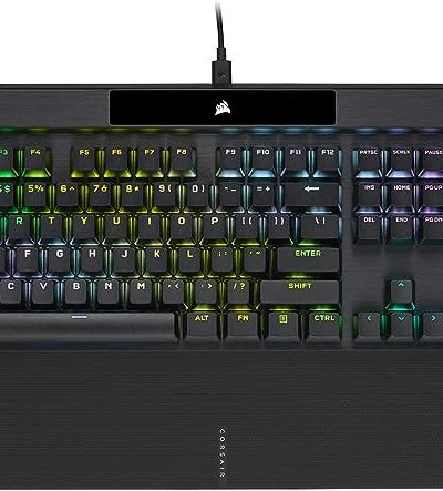 Corsair K70 RGB PRO Wired Mechanical Gaming Keyboard (CHERRY MX RGB Speed Switches: Linear and Rapid, 8,000Hz Hyper-Polling, PBT DOUBLE-SHOT PRO Keycaps, Soft-Touch Palm Rest) QWERTY, NA - Black