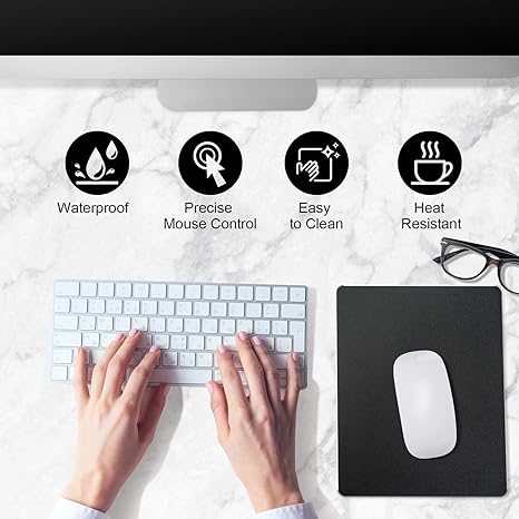 JEDIA Mouse Pad, Silver Premium Hard Metal Aluminum Mousepad, Double Side Waterproof Ultra Smooth Mouse Pad for Fast and Accurate Mouse Control for Office and Gaming, 9.4 x 7.9inch - Image 4