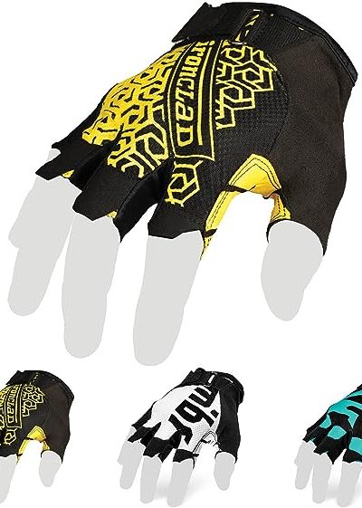 Ironclad PC Gaming Gloves, Precision Fit, Performance Silicone Grip, Moisture Wicking Construction, 1 Pair, ES-IPC-04-L, Black/Yellow, Large