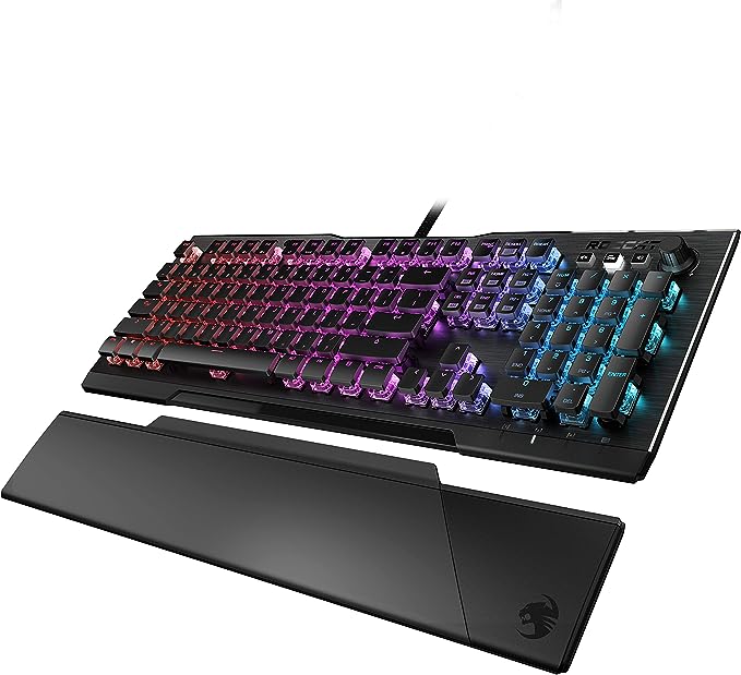 ROCCAT Vulcan 121 AIMO Linear Mechanical Titan Switch Full-size PC Gaming Keyboard with Per-key AIMO RGB Lighting, Anodized Aluminum Top Plate and Detachable Palm Rest – Black - Image 2