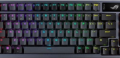 ASUS ROG Azoth 75% Wireless DIY Custom Gaming Keyboard, OLED Display, Three-Layer Dampening, Hot-Swappable ROG NX Red Switches & Keyboard Stabilizers, PBT Keycaps, RGB-Black