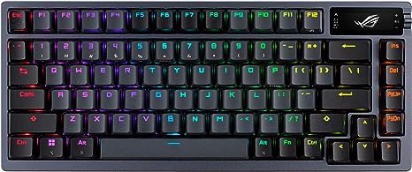 ASUS ROG Azoth 75% Wireless DIY Custom Gaming Keyboard, OLED Display, Three-Layer Dampening, Hot-Swappable ROG NX Red Switches & Keyboard Stabilizers, PBT Keycaps, RGB-Black