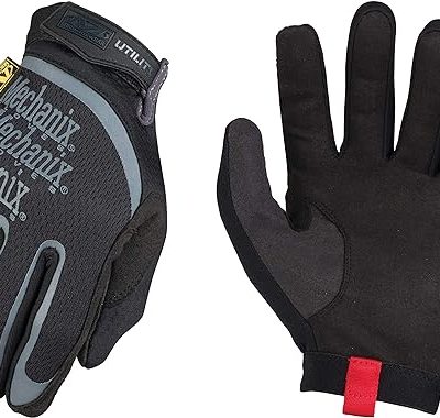 Mechanix Wear: Utility Work Gloves with Secure Fit, Touchscreen Capable, High Dexterity, Synthetic Leather Glove for Multi-purpose Use, Work Gloves for Men, Black (Black, Medium)